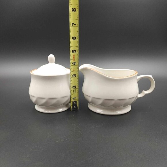 Vintage Hearthside Sugar & Creamer Gravy Boat Set Sculptura Stoneware Japan - Picture 10 of 10